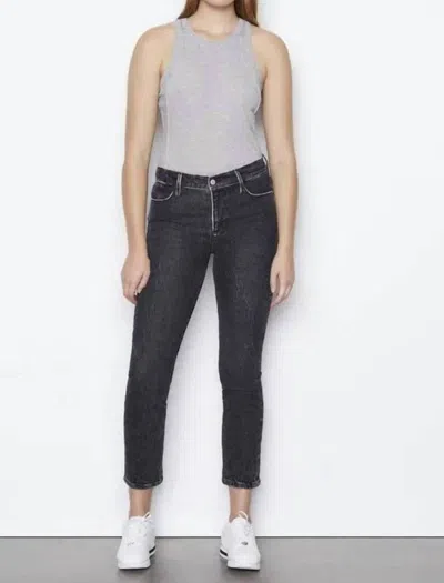 Shop Frame Le High Straight Jean In Edgey In Grey