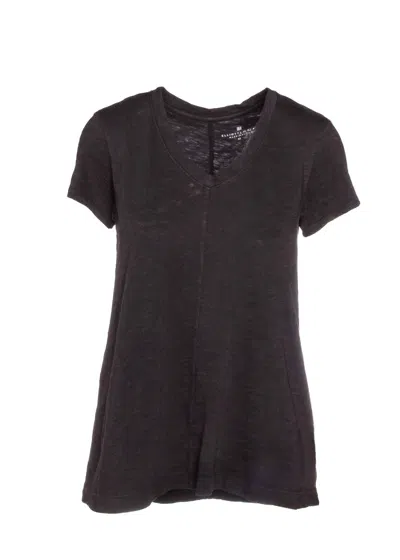 Shop Elliott Lauren Short Sleeve V-neck Top In Black In Grey