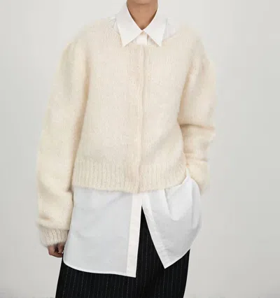 Shop Amomento Grandma Cardigan In Ivory In Multi