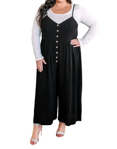 Shop Kori Dressy Button Down Jumpsuit In Classic Black