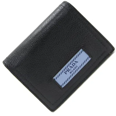 Shop Prada Leather Wallet () In Black