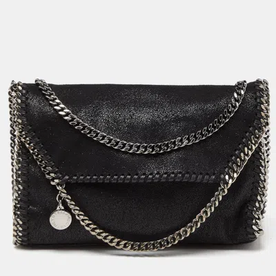 Shop Stella Mccartney Faux Leather Falabella Flap Shoulder Bag In Black