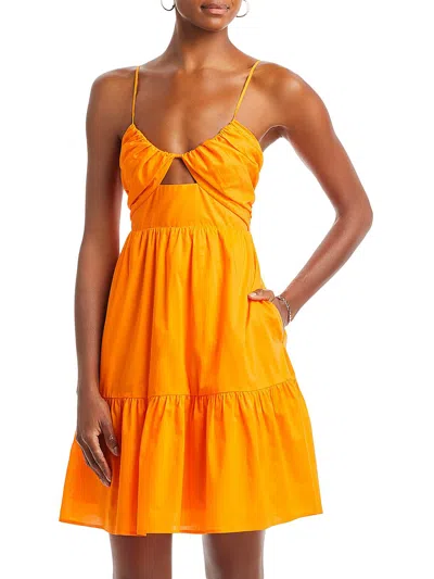 Shop Rails Chrissy Womens Cotton Mini Fit & Flare Dress In Orange