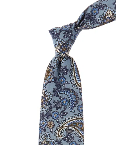 Shop Brooks Brothers Medium Grey Paisley Linen & Silk-blend Tie