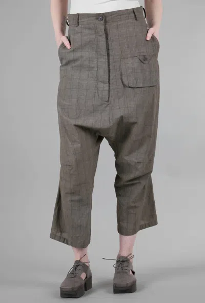 Shop Rundholz Artsy Banker Plaid Pant In Linen In Grey