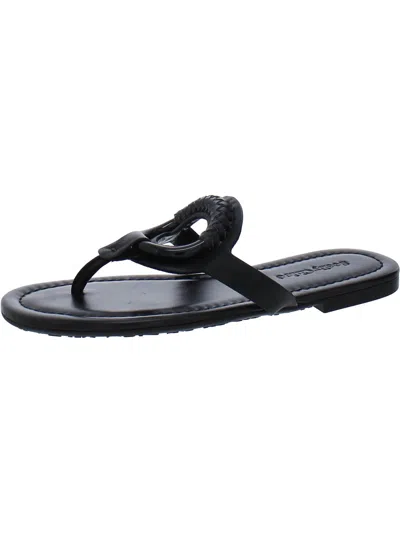 Shop See By Chloé Womens Faux Leather Slip On Thong Sandals In Black