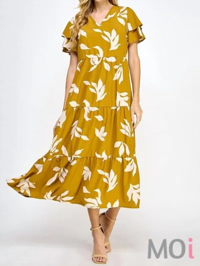 Shop 2 Hearts Apparel Tiered Midi Dress In Dijon In Yellow