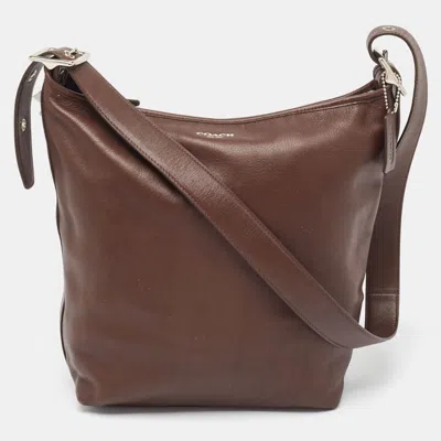 Shop Coach Leather Legacy Tassel Shoulder Bag In Brown