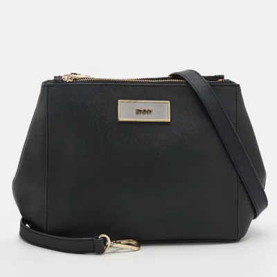 Shop Dkny Leather Shoulder Bag In Black