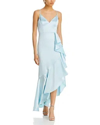 Shop Aqua Satin Side Ruffle Midi Dress - 100% Exclusive In