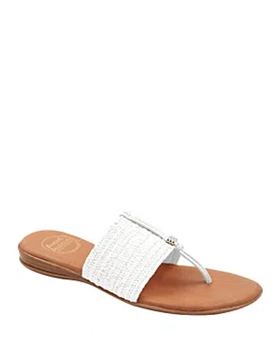 Shop Andre Assous Women's Nice Slip On Woven Slide Thong Sandals In White
