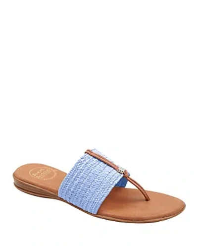 Shop Andre Assous Women's Nice Slip On Woven Slide Thong Sandals In Sky Blue