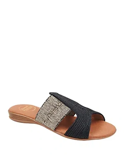 Shop Andre Assous Women's Noor Slip On Slide Sandals In Black/beige