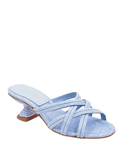 Shop Andre Assous Women's Polina 1 Slip On Strappy Mid Heel Sandals In Sky Blue