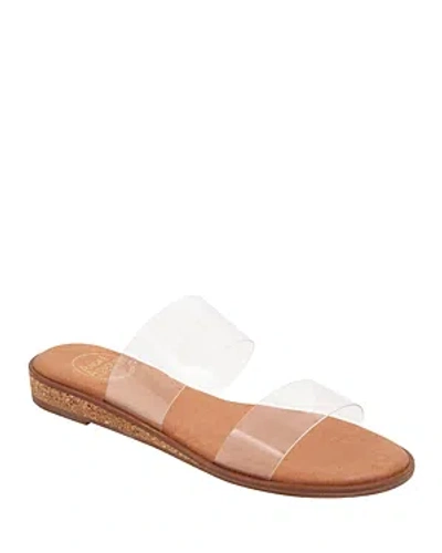 Shop Andre Assous Women's Galia Slip On Strappy Slide Sandals In Clear