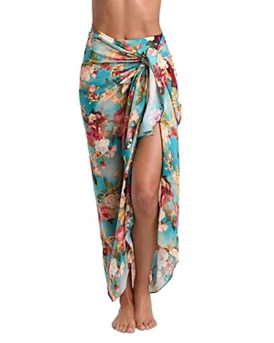 Shop L Agence L'agence Maribel Roses Pareo Swim Cover-up In Multi