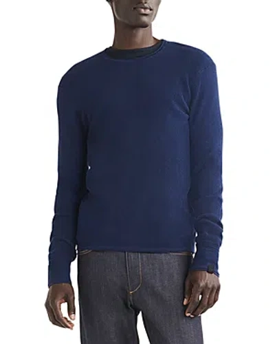 Shop Rag & Bone Martin Merino Wool & Nylon Regular Fit Crewneck Sweater In Navy