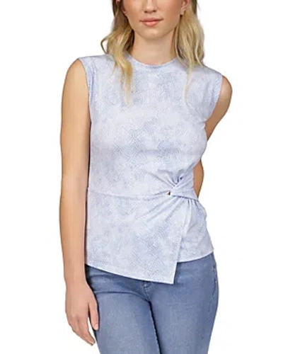 Shop Michael Kors Petal Twisted Top In Chambray