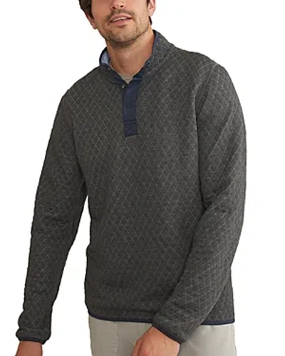 Marine Layer Corbet Quilt Jacquard Reversible Pullover In Blue