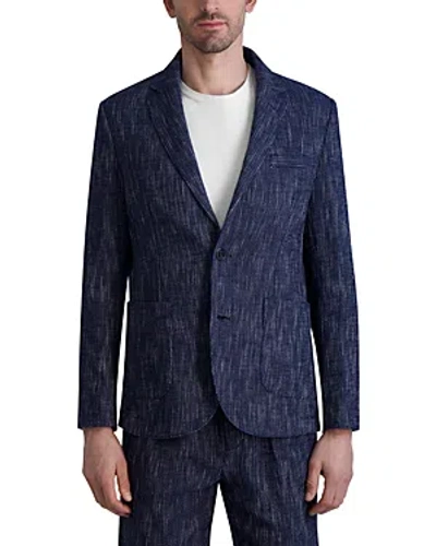 Shop Karl Lagerfeld Paris White Label Lightweight Cotton Blazer In Navy