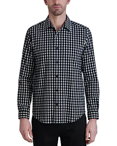 Shop Karl Lagerfeld Paris White Label Houndstooth Check Shirt In White/black