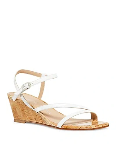 Shop Stuart Weitzman Women's Oasis 50 Wedge Sandals In White