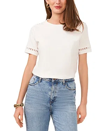 Shop Vince Camuto Crewneck Knit Tee In Ultra White