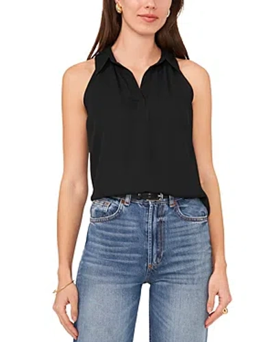 Shop 1.state Shirt Collar Sleeveless Top In Rich Black