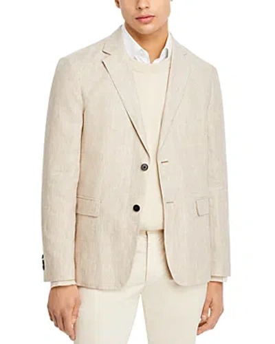 Shop Theory Clinton Glen Plaid Linen Suit Jacket In Sand Melange