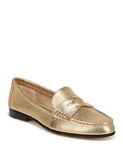 Shop Veronica Beard Women's Penny Slip On Loafer Flats In Gold