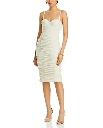 Shop Bcbgmaxazria Ruched Strapless Dress In Off-white