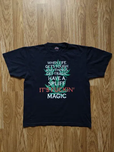 Pre-owned Vintage Marijuana Weed Humor Tee Streetwear T Shirt In Black