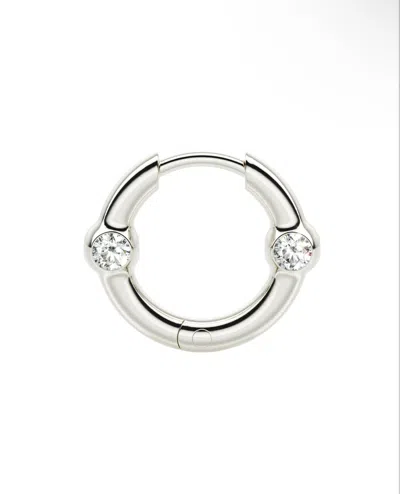Pre-owned Homer Final Price Hoop With Gems Earrings In Silver