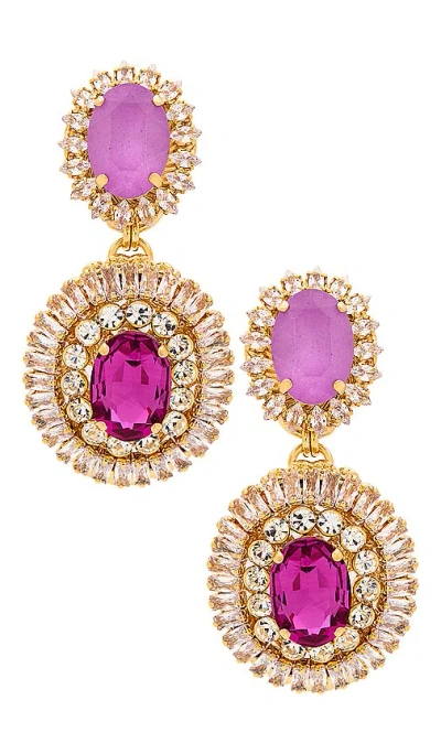 Shop Anton Heunis Fuchsia Spectrum Oval Disc Chandelier In Fuchsia Spectrum & Gold