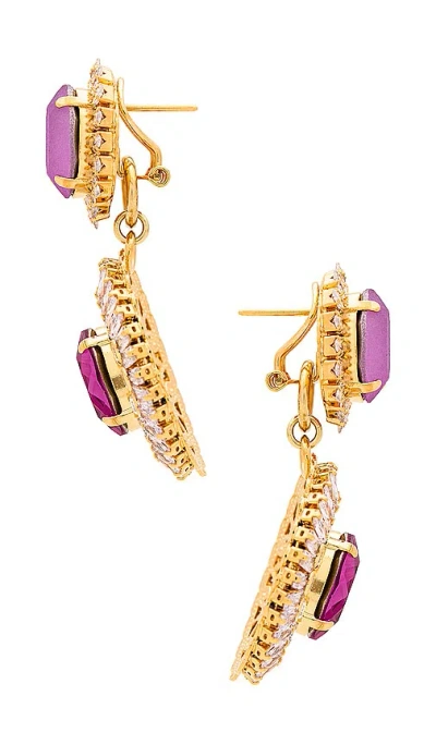 Anton Heunis Fuchsia Spectrum Oval Disc Chandelier In Fuchsia Spectrum & Gold