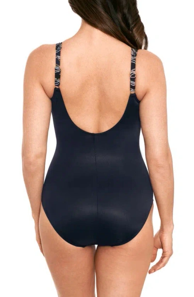 Shop Miraclesuit Linked In Colorblock Oceanus One-piece Swimsuit In Black Multi