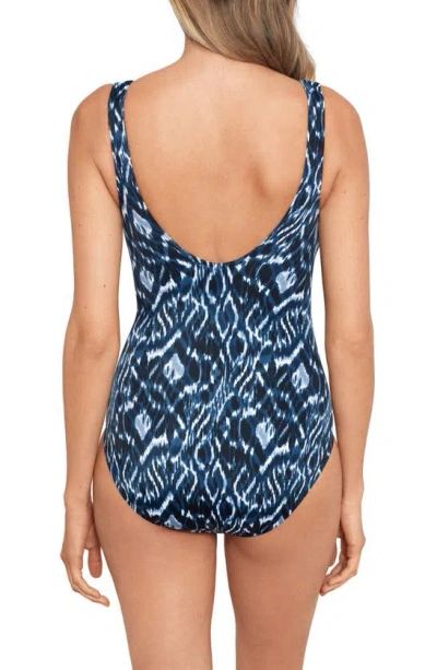 Miraclesuit Palatium Colorblock Escape One-piece Swimsuit In Blue Multi