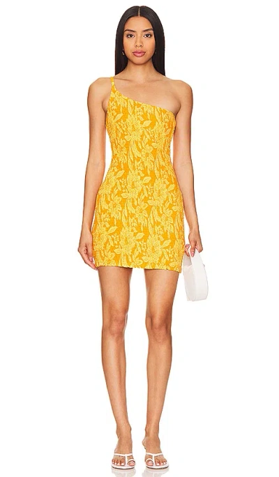 L*space Blaire One-shoulder Mini Dress In Golden Hour Blooms