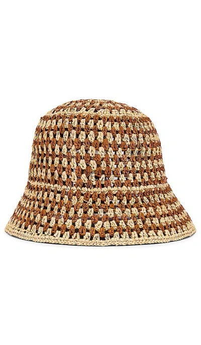 Shop Loeffler Randall Jocelyn Raffia Bucket Hat In 自然皮色、棕色