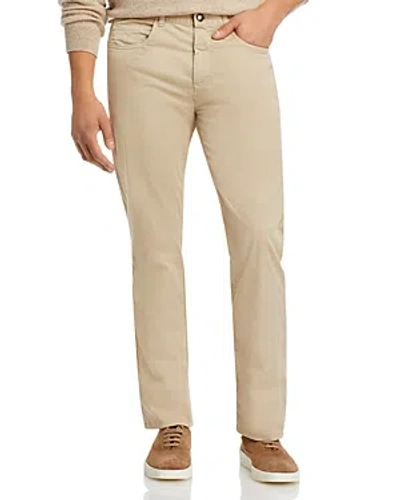 Shop Canali Garment Dyed Regular Fit 5 Pocket Pants In Tan