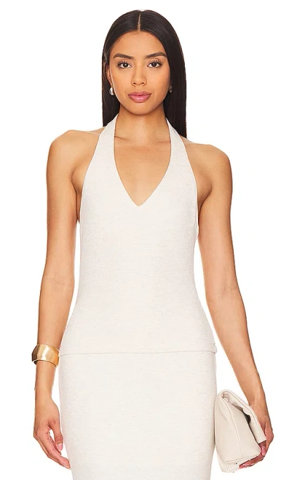 Shop Lna Sophie Rib Halter Top In White