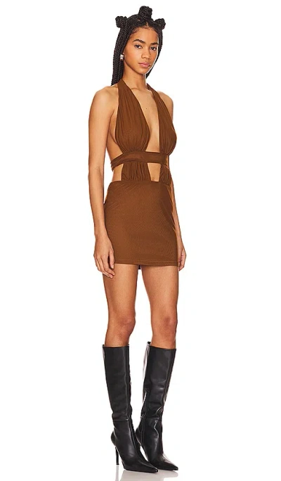 Superdown Levi Mini Dress In 巧克力色