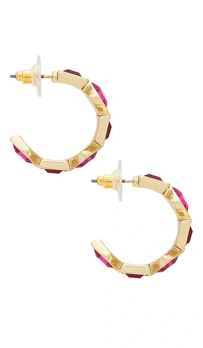 Shop 8 Other Reasons Gem Hoop Earrings In 酒