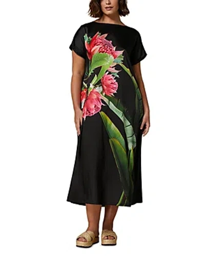Shop Marina Rinaldi Cadine Jersey Dress In Black