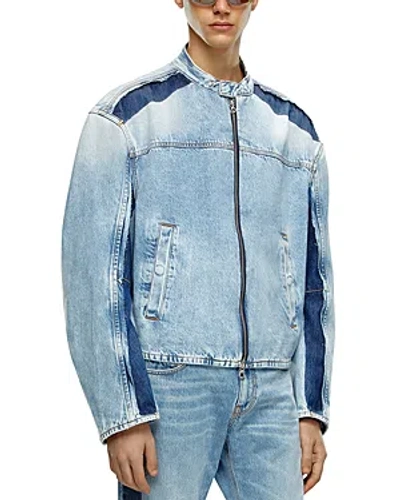 Shop Diesel D-marge-s1 Denim Cropped Full Zip Jacket