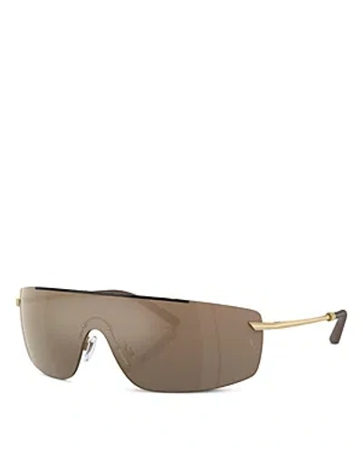 Shop Oliver Peoples X Roger Federer R-4 Shield Sunglasses, 138mm In Brown Mirrored Solid
