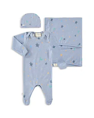 Shop Paigelauren Unisex Welcome Home Hacci Confetti Footie, Blanket & Cap Set - Baby In Blue