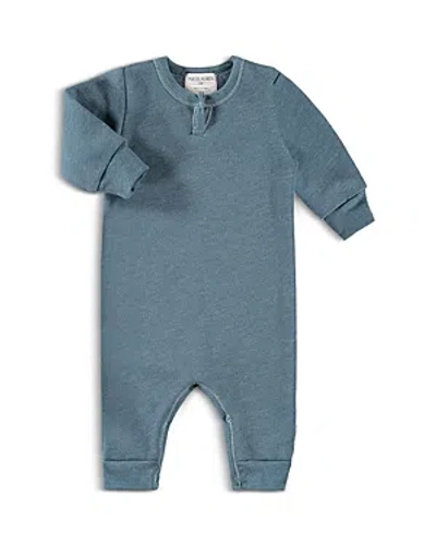 Shop Paigelauren Unisex Henley Fleece Coverall - Baby In Blue