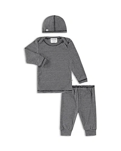 Shop Paigelauren Unisex Ribbed Long Sleeve Tee, Leggings & Cap Set - Baby In Dark Gray