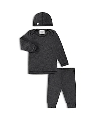 Shop Paigelauren Unisex Ribbed Long Sleeve Tee, Leggings & Cap Set - Baby In Black